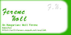 ferenc woll business card